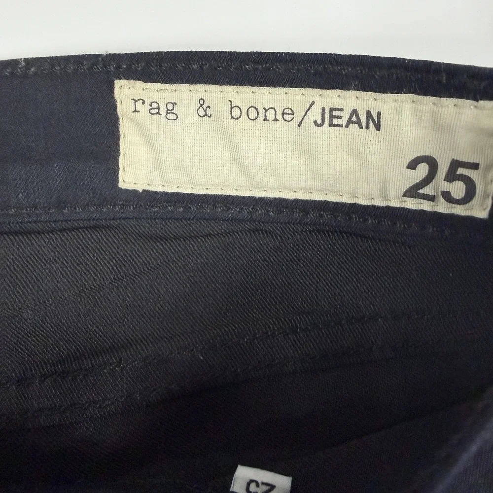Rag Bone Jeans Womens 25 Black Coated Flare Elephant Bell Mid Rise Stretch 25x30 - Picture 3 of 9